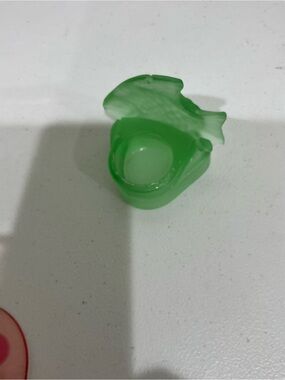 Source Unknown Green Glass Fish Votive
